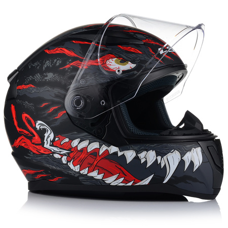 KASK MOTOCYKLOWY LS2 FF353 RAPID II KAIJU 06 + LUSTRZANKA ZŁOTA SZYBA