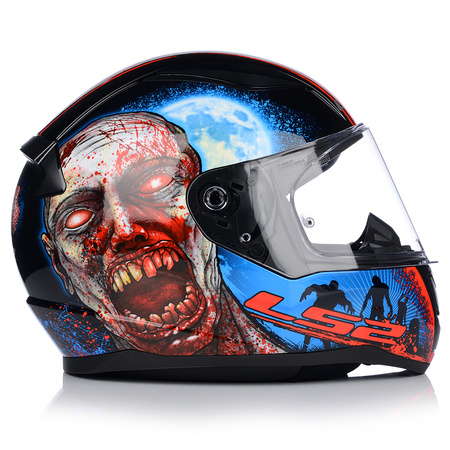 KASK MOTOCYKLOWY LS2 FF353 RAPID II ZOMBIE RED SYSTEM PINLOCK ECER 22.06