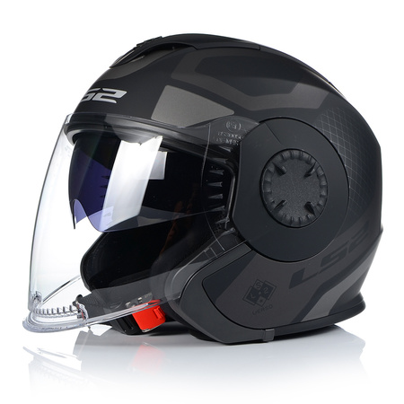 OTWARTY KASK MOTOCYKLOWY LS2 OF570 MAT 3w1 + DASZEK + SZYBA + BLENDA