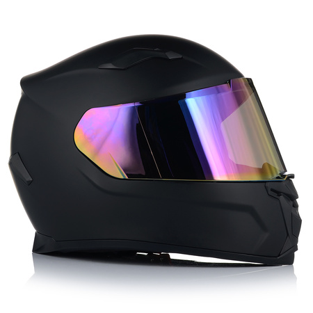KASK MOTOCYKLOWY | VITO DUOMO | INTEGRALNY CZARNY MATT  + TĘCZOWA SZYBA 2XL