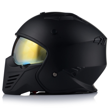 KASK MOTOCYKLOWY OTWARTY | VITO BRUZANO MATT | ODPINANA SZCZĘKA  + 2x SZYBA