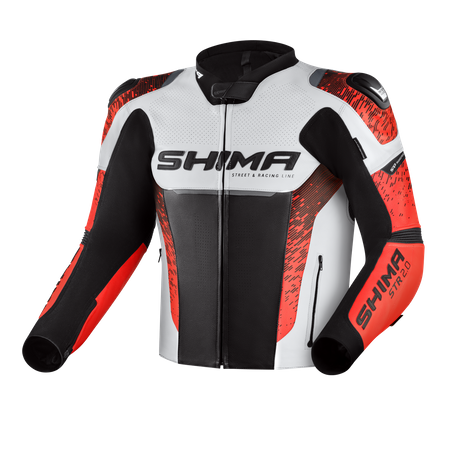 KURTKA MOTOCYKLOWA | SHIMA STR 2.0 FLUO | MĘSKA SKÓRZANA SPORTOWA + GRATIS