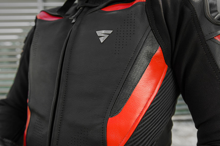 KURTKA MOTOCYKLOWA | SHIMA CHASE RED | MĘSKA SKÓRZANA SPORTOWA + GRATIS