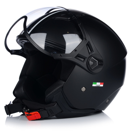 KASK MOTOCYKLOWY OTWARTY | VITO MODA MATT BLACK | SKUTER CHOPPER ECE 22.06 2XL