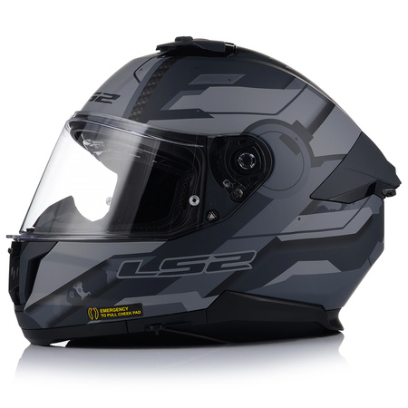 KASK MOTOCYKLOWY LS2 FF808 STREAM II SHADOW MATT SYSTEM PINLOCK + BLENDA