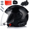 OTWARTY KASK MOTOCYKLOWY LS2 OF616 II CZARNY POŁYSK + INTERKOM  BLUETOOTH 3XL