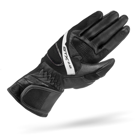 RĘKAWICE MOTOCYKLOWE | SHIMA STX 2.0 WHITE | MĘSKIE SKÓRZANE DŁUGIE +GRATIS