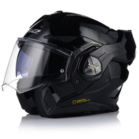 KASK MOTOCYKLOWY LS2 FF901 ADVANT CZARNY POŁYSK + INTERKOM VITO BLUETOOTH