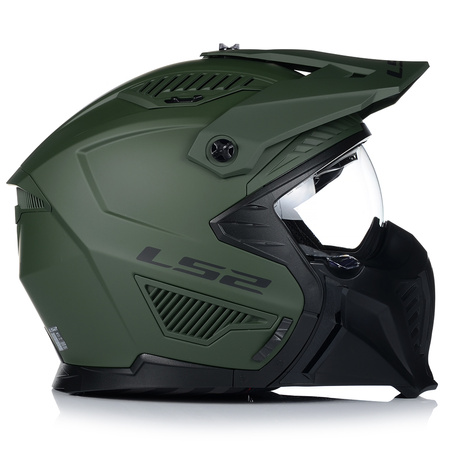 KASK MOTOCYKLOWY 4w1 LS2 OF606 MILI ODPINANA SZCZĘKA + DASZEK + 2xSZYBA