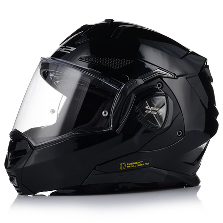 KASK MOTOCYKLOWY LS2 FF901 ADVANT CZARNY POŁYSK + INTERKOM VITO BLUETOOTH