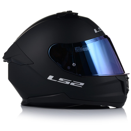 KASK MOTOCYKLOWY LS2 FF808 STREAM II CZARNY MAT MĘSKI BLENDA + NIEBIESKA SZYBA