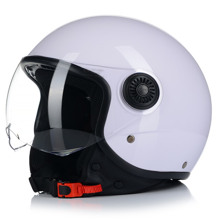 KASK MOTOCYKLOWY OTWARTY | VITO LORETO | BIAŁY POŁYSK SKUTER CHOPPER ECE 22.06