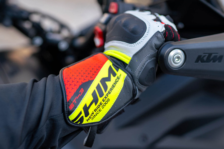 RĘKAWICE MOTOCYKLOWE | SHIMA ST-3 FLUO | DŁUGIE SKÓRZANE SPORTOWE + GRATIS