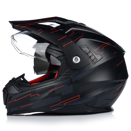 KASK MOTOCYKLOWY | VITO MOLINO RED | ENDURO CROSS QUAD ATV + SZYBA + BLENDA 