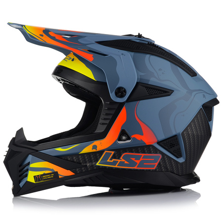 KASK MOTOCYKLOWY LS2 MX708 FAST II WASH DARK LEKKI ENDURO CROSS QUAD ATV
