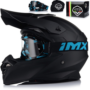KASK MOTOCYKLOWY | VITO TIVOLI + GOGLE IMX | OFF-ROAD ENDURO CROSS QUAD ATV