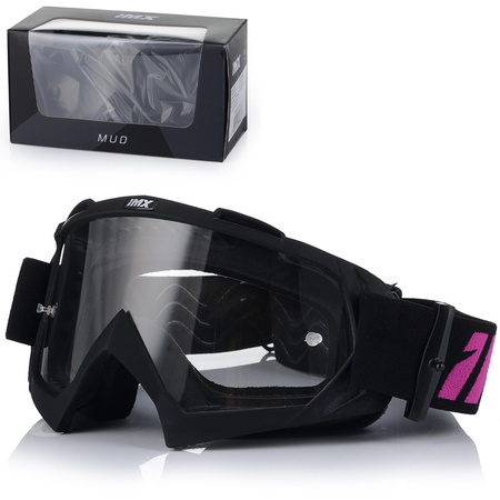 GOGLE MOTOCYKLOWE IMX MUD DAMSKIE RÓŻOWE ANTYPARA ANTIFOG CROSS QUAD ATV