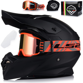 KASK MOTOCYKLOWY | VITO TIVOLI | OFF-ROAD ENDURO CROSS QUAD ATV + GOGLE LS2