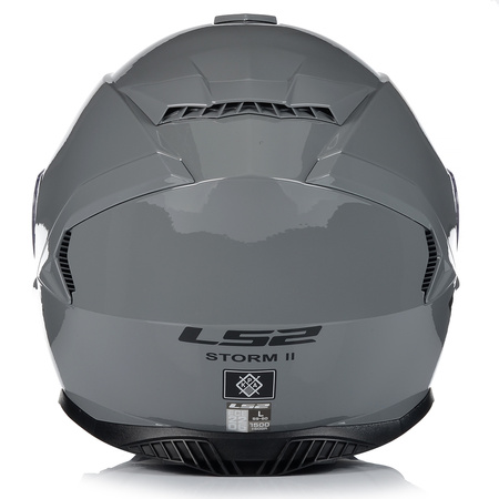 KASK MOTOCYKLOWY LS2 FF800 STORM II SZARY POŁYSK + INTERKOM 1ST BLUETOOTH