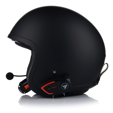 KASK MOTOCYKLOWY LS2 OF599 SPITFIRE MATT BLACK + INTERKOM VITO BLUETOOTH