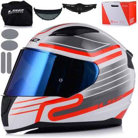 KASK MOTOCYKLOWY LS2 FF353 RAPID II CIRCUIT ECE 22.06 + NIEBIESKA SZYBA