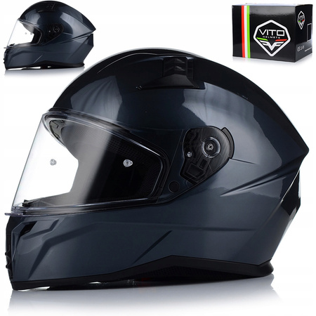 Kask motocyklowy VITO MARELLI Metal Grey – integralny, przygotowany pod Pinlock