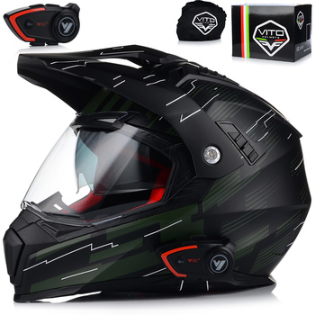 KASK MOTOCYKLOWY VITO MOLINO MAT ENDURO CROSS QUAD ATV + INTERKOM + BLENDA