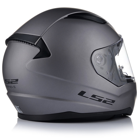 KASK MOTOCYKLOWY LS2 FF353 RAPID II SZARY MAT ECE 22.06 + NIEBIESKA SZYBA