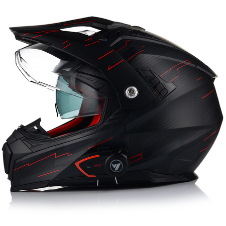 KASK MOTOCYKLOWY VITO MOLINO MAT ENDURO CROSS QUAD ATV + INTERKOM + BLENDA