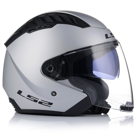 OTWARTY KASK MOTOCYKLOWY LS2 OF600 COOPTER II SZARY MATT 22.06 + BLENDA