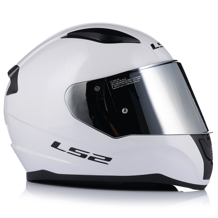 KASK MOTOCYKLOWY LS2 FF353 RAPID II BIAŁY POŁYSK ECE 22.06 + LUSTRZANA SZYBA