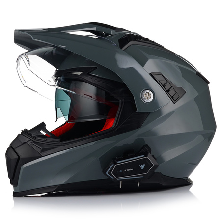 KASK MOTOCYKLOWY VITO MOLINO GREY ENDURO CROSS QUAD ATV + INTERKOM + BLENDA
