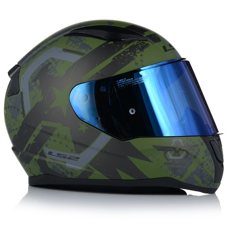 KASK MOTOCYKLOWY LS2 FF353 RAPID II THUNDER BIRDS 22.06 + NIEBIESKA SZYBA