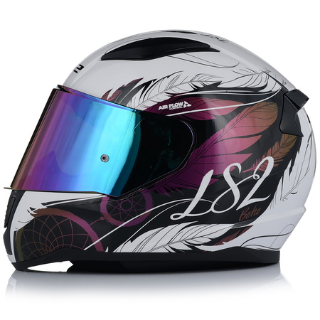 KASK MOTOCYKLOWY LS2 FF353 RAPID II BOHO DAMSKI 22.06 + TĘCZOWA SZYBA