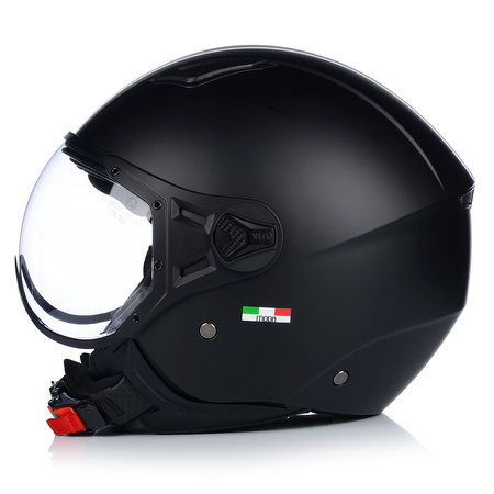 KASK MOTOCYKLOWY OTWARTY | VITO MODA MATT BLACK | SKUTER CHOPPER ECE 22.06 2XL