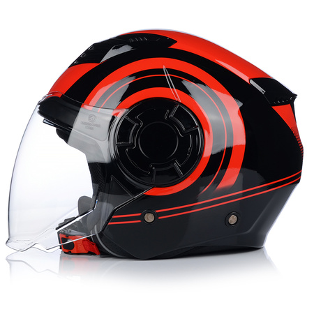 KASK MOTOCYKLOWY | VITO ISOLA JET RED | OTWARTY SKUTER CHOPPER + BLENDA