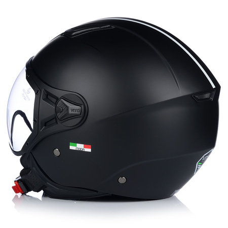 KASK MOTOCYKLOWY OTWARTY | VITO MODA MATT BLACK | SKUTER CHOPPER ECE 22.06 2XL
