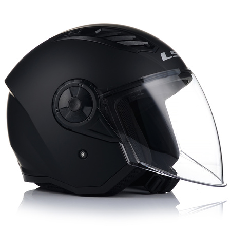 OTWARTY KASK MOTOCYKLOWY LS2 OF616 II CZARNY MAT + INTERKOM  BLUETOOTH