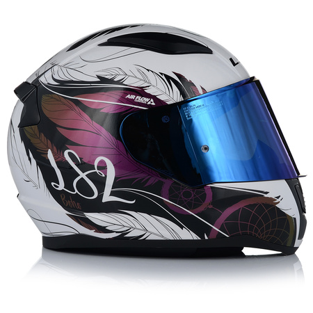 KASK MOTOCYKLOWY LS2 FF353 RAPID II BOHO DAMSKI 22.06 + NIEBIESKA SZYBA