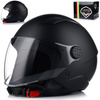 KASK MOTOCYKLOWY OTWARTY | VITO UNO | CZARNY MAT SKUTER CHOPPER ECE 22.06