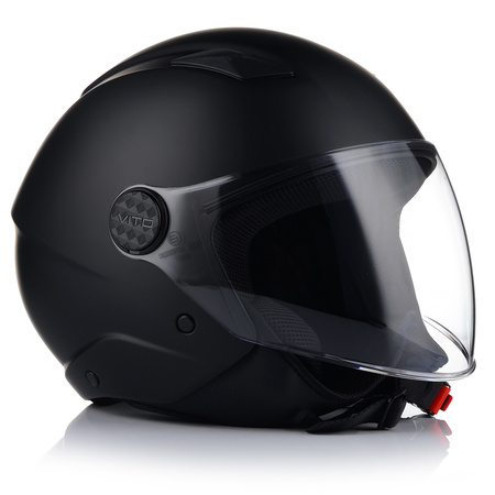 KASK MOTOCYKLOWY OTWARTY | VITO UNO | CZARNY MAT SKUTER CHOPPER ECE 22.06