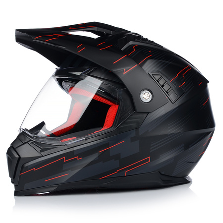 KASK MOTOCYKLOWY | VITO MOLINO RED | ENDURO CROSS QUAD ATV + SZYBA + BLENDA 
