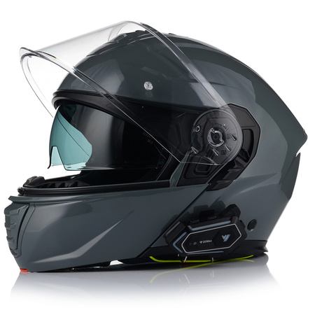 KASK MOTOCYKLOWY VITO FURIO CZARNY MAT SZCZĘKOWY + INTERKOM VITO BLUETOOTH