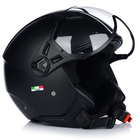 KASK MOTOCYKLOWY OTWARTY | VITO MODA MATT BLACK | SKUTER CHOPPER ECE 22.06 2XL