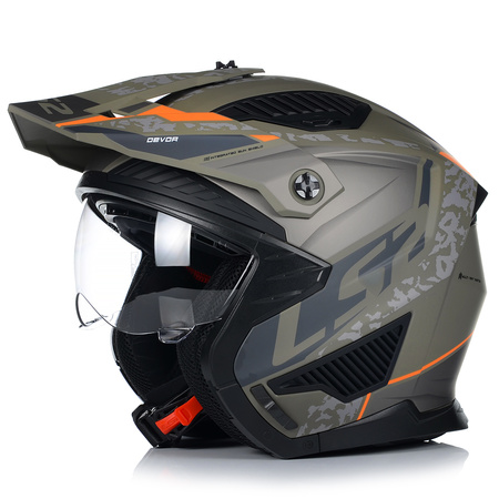 KASK MOTOCYKLOWY 4w1 LS2 OF606 DEVOR ODPINANA SZCZĘKA + DASZEK + 2x SZYBA