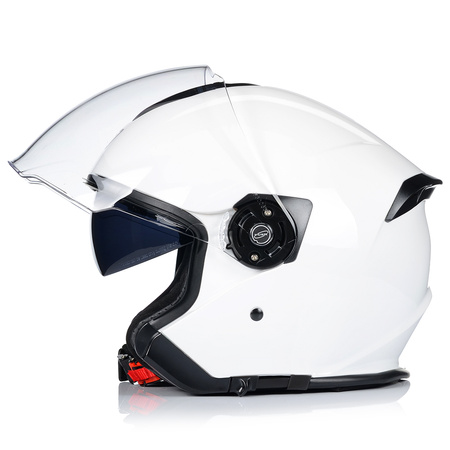 OTWARTY KASK MOTOCYKLOWY BIAŁY ORIGINE PALIO SKUTER CHOPPER + BLENDA 