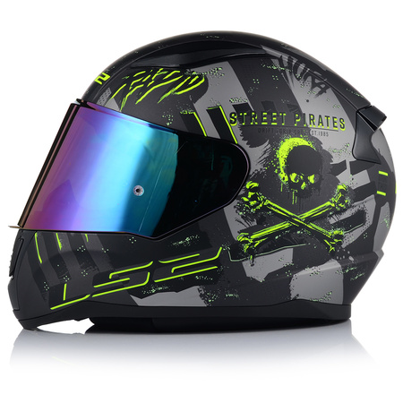 KASK MOTOCYKLOWY LS2 FF353 RAPID II PIRATES ECE 22.06 + TĘCZOWA SZYBA