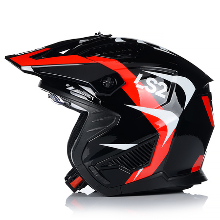 KASK MOTOCYKLOWY 4w1 LS2 OF606 TRIAL ODPINANA SZCZĘKA + DASZEK + 2x SZYBA