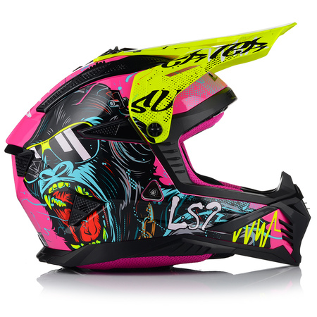 KASK MOTOCYKLOWY | LS2 MX708 FAST II + GOGLE | LEKKI ENDURO CROSS QUAD ATV