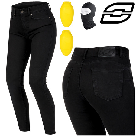 SPODNIE MOTOCYKLOWE | OZONE STRIKER SLIM FIT | DAMSKIE JEANSY BLACK + GRATIS